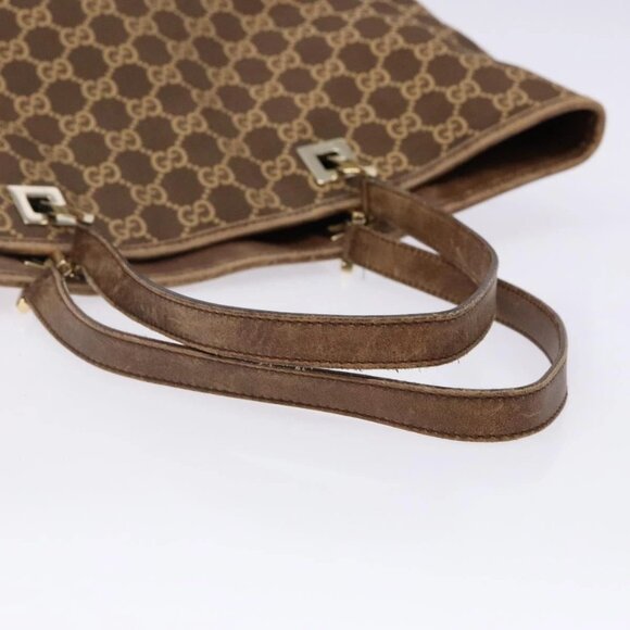 GUCCI GG Canvas Tote Bag Brown Gold 002 1098 Auth ep10894 - Picture 7 of 16
